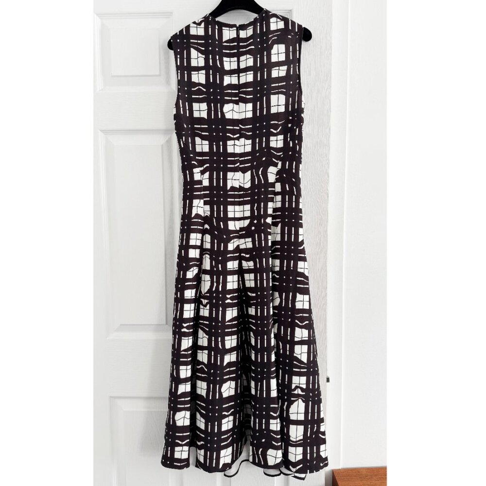 Stine Goya Gathered Midi Dress in Burgundy Checkered Wave, size Small - Picture 7 of 8